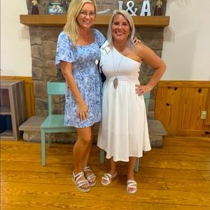 BeBop smocked look blue dress size L